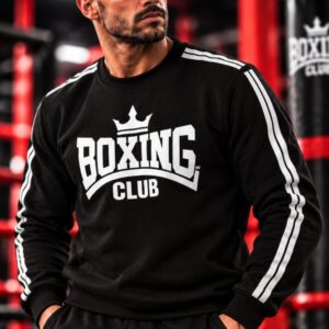 Ανδρικό Μαύρο Φούτερ BOXING CLUB NK Άσπρες Λωρίδες